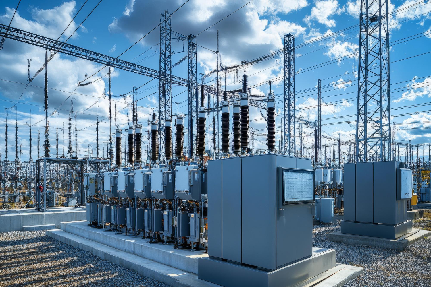 Power transformer substation installation